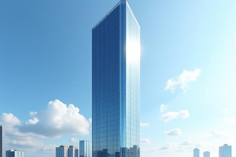 Aussenansicht des modernen Limmattowers mit Glasfassade.